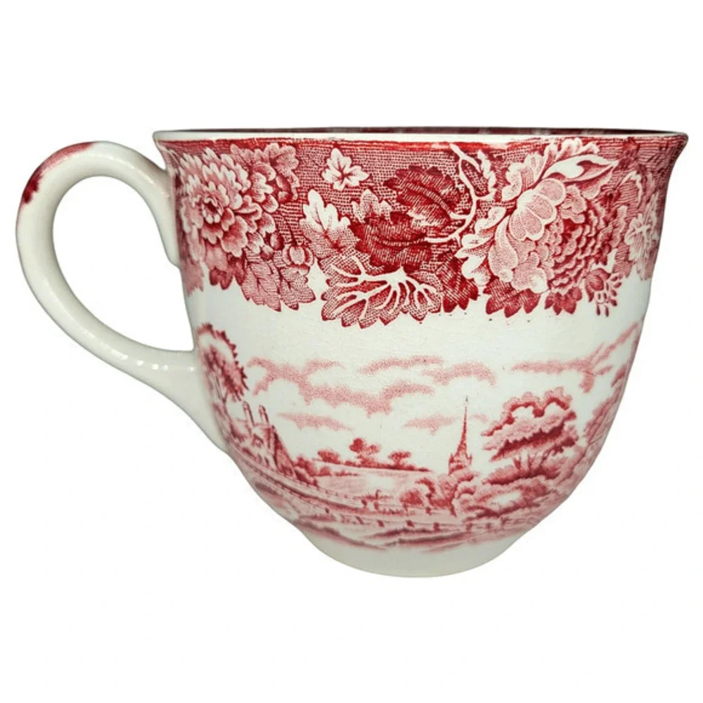 Enoch Wood's English Scenery‎ Pink Vintage Transferware Coffee Cup